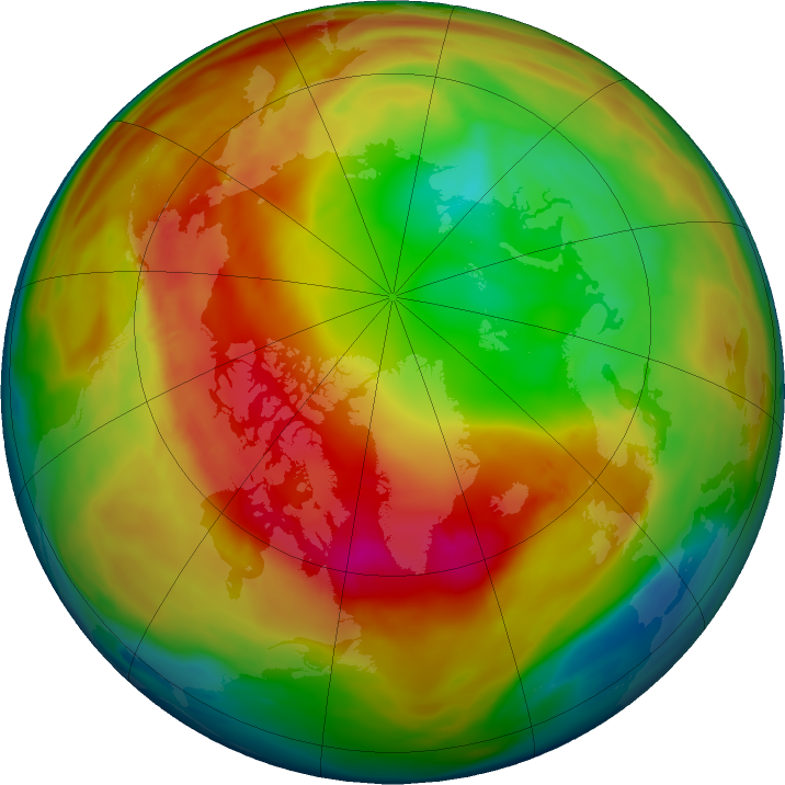 Arctic ozone map for 26 January 2024